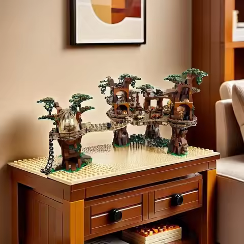 Galaxy MOC 1990 PCS Fit Ewok Village Building Blocks Bricks Model Toys Compatible 05047 10236 Kid Bi