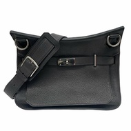 HERMES 愛馬仕 JYPSIERE 31 大號吉普賽包 皮革 黑色 銀釦