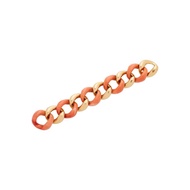 Seaman Schepps Vintage Gold and Coral Large Link Bracelet