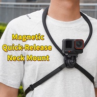 BRDRC For Insta360 Ace Pro/Pro 2 & Gopro Magnetic Quick-Release Silicone Neck Mount Magnetic Adapter