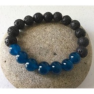 apatite/black lava rock bracelet. simple bead bracelet. mens bracelet. chakra bracelet. simple stret