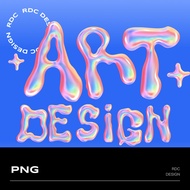 3D DESIGN | 🌈 3D Holographic Chrome Y2K Letters & Numbers – PNG