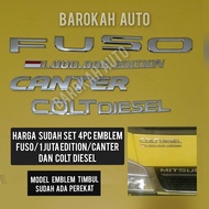 logo mobil emblem set fuso 1juta edition canter colt diesel harga sudah 4pc emblem