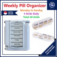 🇸🇬 Weekly Pill Organizer | 7 Days Daily Medicine Planner Case Pet Tablet Mini Grid Box Travel Organi