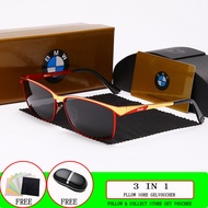 แว่นตากันแดดโพลาไรซ์ของผู้ชายใหม่แว่นตากันแดดแนวโน้มแฟชั่นเหลี่ยมแว่นตาขับรถขับรถ BMW แว่นตาโลหะแสงแ