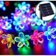 🎀🎀🎀 Raya Solar Cherry Blossom Light String 5M/7M/22M Lampu Solar Outdoor Waterproof 8 Modes Solar Fa
