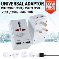 Universal Socket 3 Pin Plug Adaptor Travel Adapter USB/Non USB Charging/Soket Plug 3 Pin Adapter