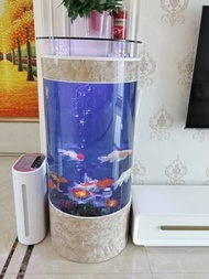 Aquarium Stand Terrarium Clear Glass Fish Tank AquaView 360 Design Zoo Love Ikan Rumah Luxury Deco D
