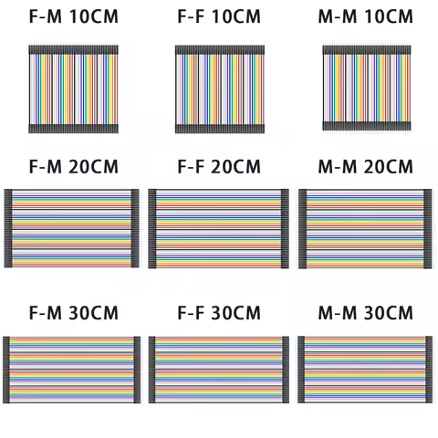400pcs/lot 10x40pcs Dupont Cable/Line 10cm/20cm/30cm 2.54mm Male to Male or Male to Female or Female