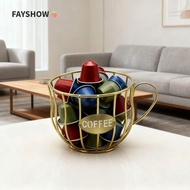 FAYSHOWSG Coffee Pod Holder, Iron Creative Coffee Capsule Holder,  Large Capacity Hollowed-out Coffe