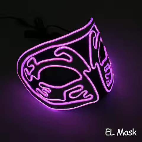 LED Light Up Halloween Festival Disguise Mask Luminous Glowing Half Face Mask Neon Masquerade Party 