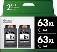 Valuetoner Remanufactured Ink Cartridge Replacement for HP 63 XL 63XL High Yield for Envy 4520 4512 4516 Officejet 5260 5252 3830 3833 4655 5255 Deskjet 1112 2130 3630 3634 Printer (Black, 2-Pack)