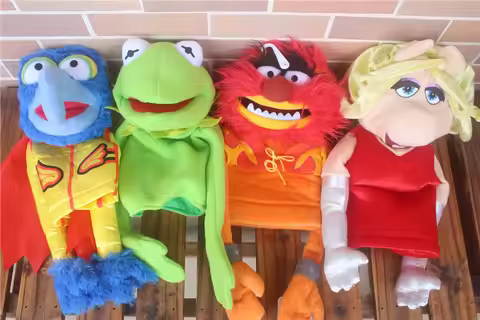 The Muppet show Kermit frog Plush Hand Puppets Kermit Frog Miss Piggy Drummer Gonzo Plush Hand Puppe