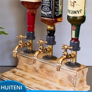 Whiskey Wood Dispenser Faucet Wine Holder Liquor Beverage Stations Bar
