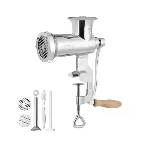 SucceBuy Manual Meat Grinder 304 Stainless Steel Hand Meat Grinder with Steel Table Clamp Meat Mince