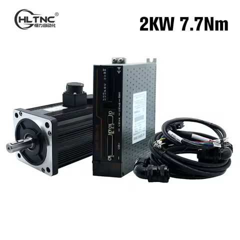 HLTNC 130ST M07725 2Kw 7.7Nm 2500rpm 220V AC Servo Motor Kit With Brake and T3DF-L30F-RABF Engine Dr