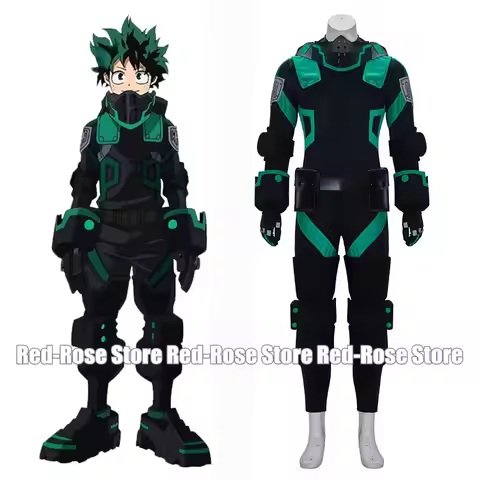 Cosplay World Heroes Mission Izuku Midoriya Deku Cosplay Costume Black Set Custom Made