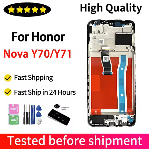 6.75'' IPS LCD For Huawei Nova Y70 Plus MGA-LX9 LCD Nova Y70 Display Screen Touch Digitizer Assembly