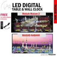 LED Digital Jam Waktu (46 x 22cm) Jam Azan Digital / Jam Waktu Solat / Azan Digital Clock / Jam Azan