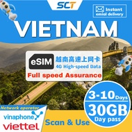 Vietnam eSIM 3~10day Unlimited Internet Viettel 越南 4G Data Roaming Sim Card【daily1GB/2GB/3GB】