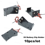 10pcs/lot 9V Battery Clip Holder 9V DC Battery Case connector Box 2pin DIY repair with wire leads  M