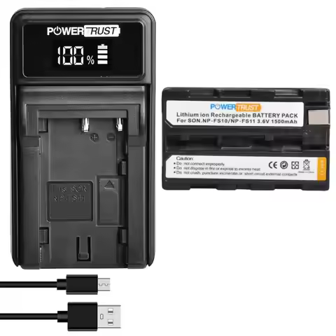 PowerTrust NP-FS11 NP-FS10 Battery+LED Charger for Sony NP FS11 NPFS10 NP-FS12 NP-FS31 CCD-CR1 CCD-C