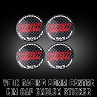 4pcsx50mm Volk Racing Center Rim Cap Car Emblem Sticker Rays TE37 CE28 RE30