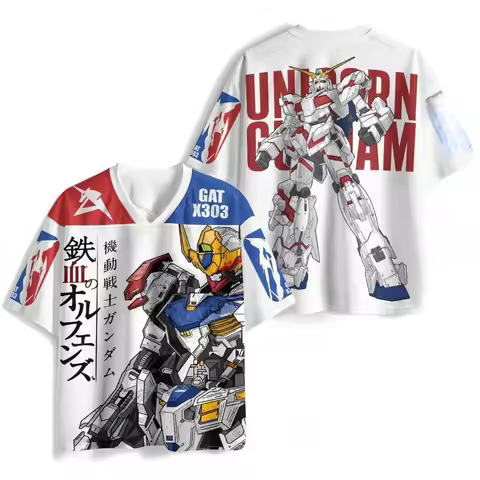 Summer 2026 Gundam Dual-body Theme Baseball Jacket 3D Printed Breathable Quick-drying T-shirt for Ad