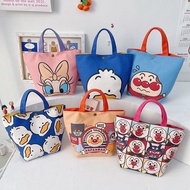 Cartoon Bento Bag Canvas Lunch Box Tote Bag Outing Working Small Tote Bag High-value Student Tote Mommy Bag