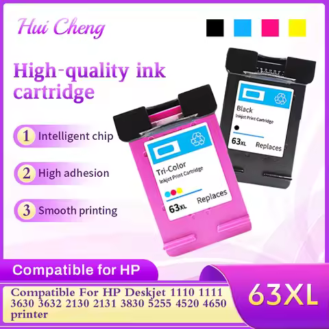 Compatible for HP for 3630 3632 2130 2131 3830 5255 4520 4650 printer 63XL ink cartridges
