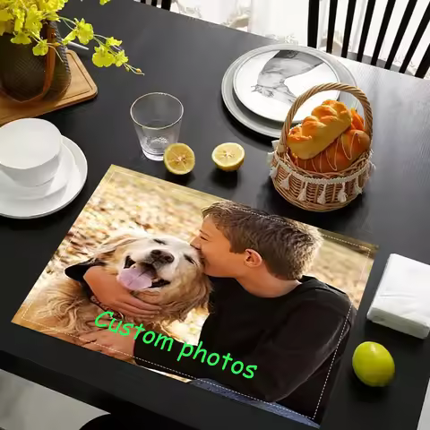 2D Flat Custom Photos-Designed Placemats Perfect for Home Decor, Dining Room Decor, and Special Even
