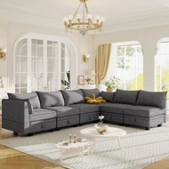sofa bed modular kursi l / minimalis / recliner rc /  sofa modern leter u / bed kasur kantor office / ruang tamu / letter L-u lesehan kulit kursi arab suede-bergaransi custom mewah empuk kasur011