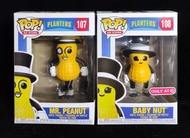 FUNKO POP AD ICONS PLANTERS 107 108 MR. PEANUT BABY NUT 紳士牌花生先生 花生B 零食 懷舊 新年賀年禮品禮物禮盒食品 figure