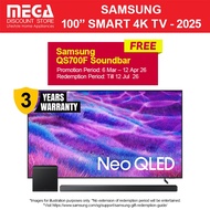 SAMSUNG QA100QN80FKXXS 100" NEO QLED 4K SMART TV | Free TV WMT | Free QS700F Soundbar Redeem Samsung