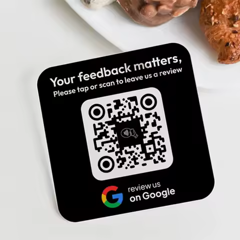 Google Review NFC Plate for Business Leave A Review Plaque NFC Google Tap To Review Custom Acrylic B