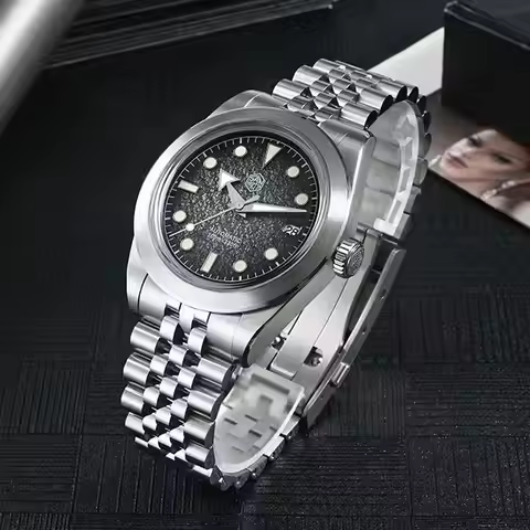 San Martin Men Automatic Watch 39mm Mechanical Wristwatch Sapphire 10Bar Waterproof NH35 Enamel Dial