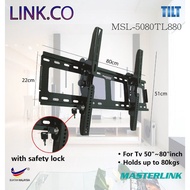 Masterlink LED/ LCD TV bracket /Tilt Motion wall mount with safety Lock TV 50"~80" inch (5080TL880) Made in Malaysia