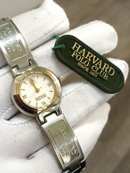 牌價7900元 Harvard Polo Club 哈佛馬球俱樂部 全新 超絕版 古董錶 Water Resistant 生活防水 精品級 美國品牌 女石英錶-手圍19公分可正常使用