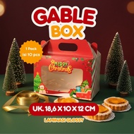 [FOLDED FAKE 10 PCS] Gable Box Christmas Hampers Box 18.6 x 10 x 12 cm | Souvenir Parcel Hampers Box