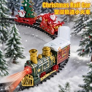 Christmas Electric Track Train Classic Retro Train Model Children Educational Train Track Toy