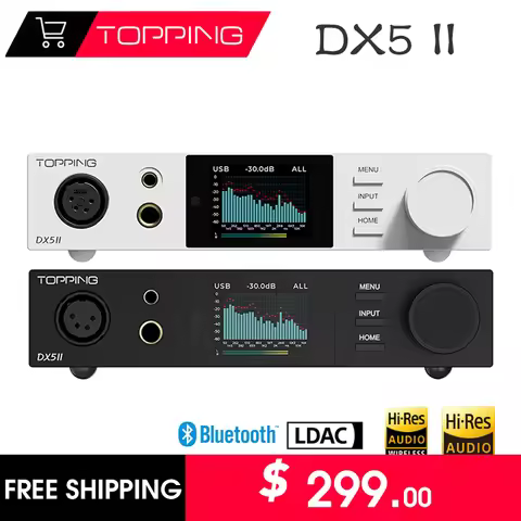 Topping DX5II DX5 II Digital Music Audio Decoder DAC Fully Balanced DAC & Headphone Amp Combo New Ge