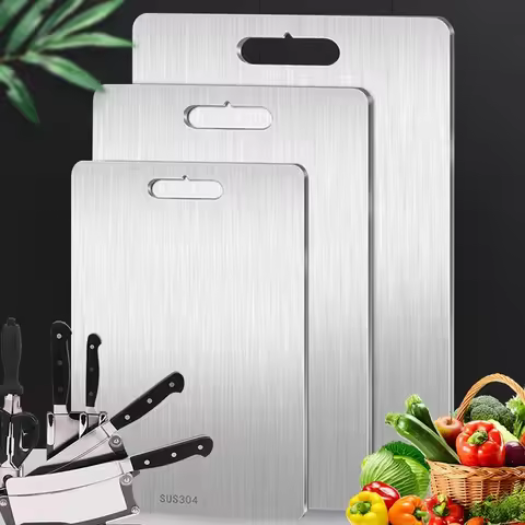 Titanium Cutting Boards for Kitchen, Stainless Steel Cutting Board, 316 Stainless Steel Double-Sided