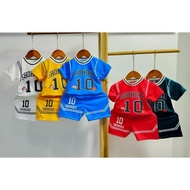 baby fashion Short sleeve shirt + shorts 2 pieces baby boy clothes Basketball set 7-18 KG6M-5 years