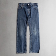 < White Wood 11 > USED LEVIS 517 DENIM American Dark Blue Zipper Boot Type Flared Trousers C