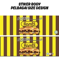 STIKER STALL BURGER / TEMA BURGER RAMLY / PELBAGAI DESIGN / PELBAGAI SAIZ