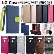 Case LG V30+ Plus ThinQ V40 G5 G7 Q6 V20 V30S G8 Cover leather silicone soft dairy Screen protector