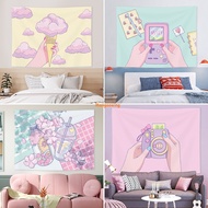 Tapestry ❥ Super Pink Wall Hanging Cloth Thicken Background Cloth Tapestry Thicken Tapestry Cartoon 