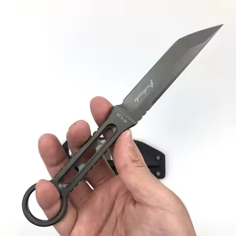 Trskt New Necker Russia Tactical Knife ,Camping Survival Knifes Rescue Knives Outdoor Tool AUS-10 Bl