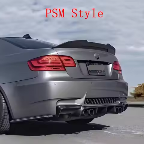 For BMW E92 MP Style Spoiler ABS BLACK Material 3 Series E92 M4 Style Spoiler carbon wings PSM Style