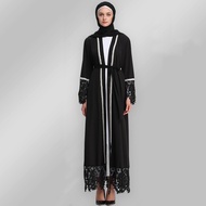Muslimah dress  Abaya cardigan lace putih muslimah jubah Dubai white black Wedding/Engagement/banquet/dinner/Party Dress